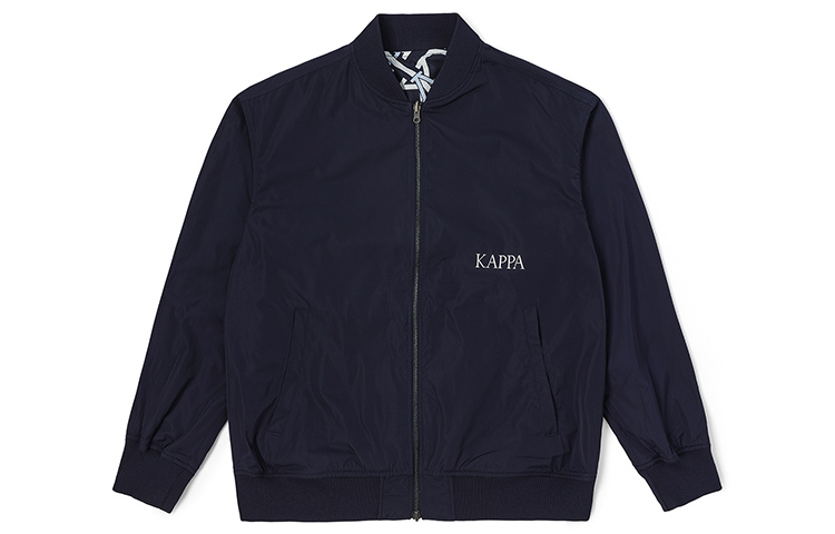 Kappa Reversible Logo Print Jacket Men’s Dark Night Blue Black Pattern K0C52JJ01