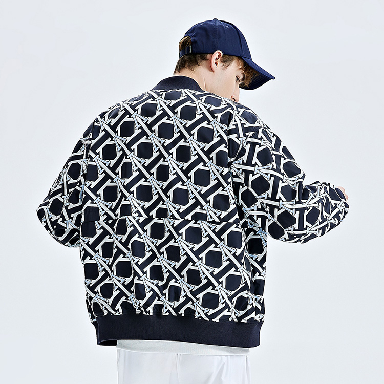 Kappa Reversible Logo Print Jacket Men’s Dark Night Blue Black Pattern K0C52JJ01 圖 7