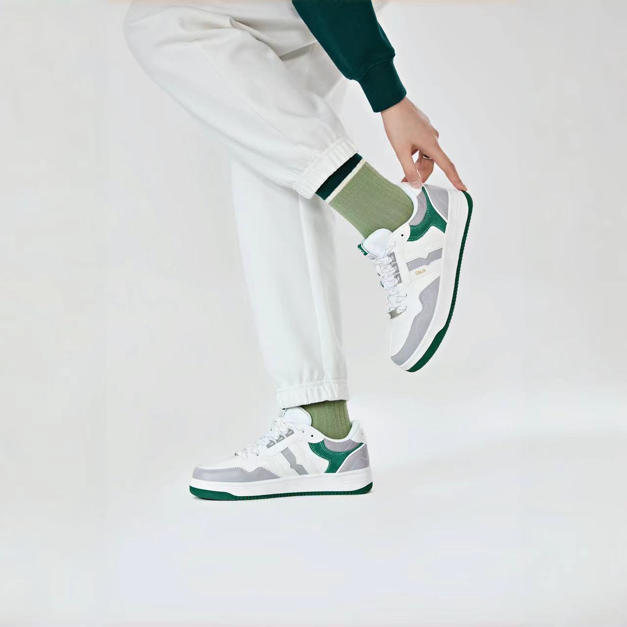 Kappa Skateboard Sneakers 'Grey Green' 圖 11