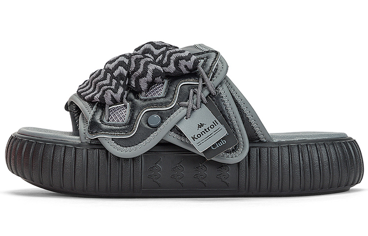 Kappa Slide 'Black Grey Velcro'