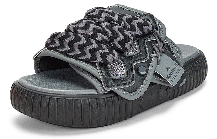 Kappa Slide 'Black Grey Velcro' 圖 2