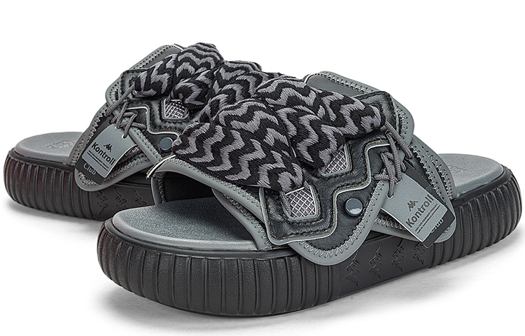 Kappa Slide 'Black Grey Velcro' 圖 5