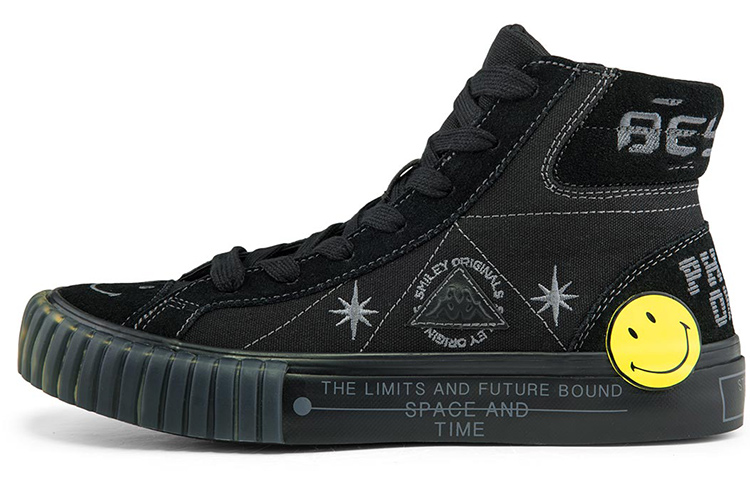 Kappa Smiley Canvas Sneaker 'Embroidered Black Unisex'