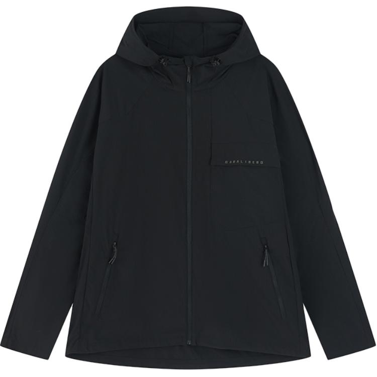 Kappa SS24 Black Hooded Zip-Up Windbreaker with Small Logo Design K0E52FJ42-990