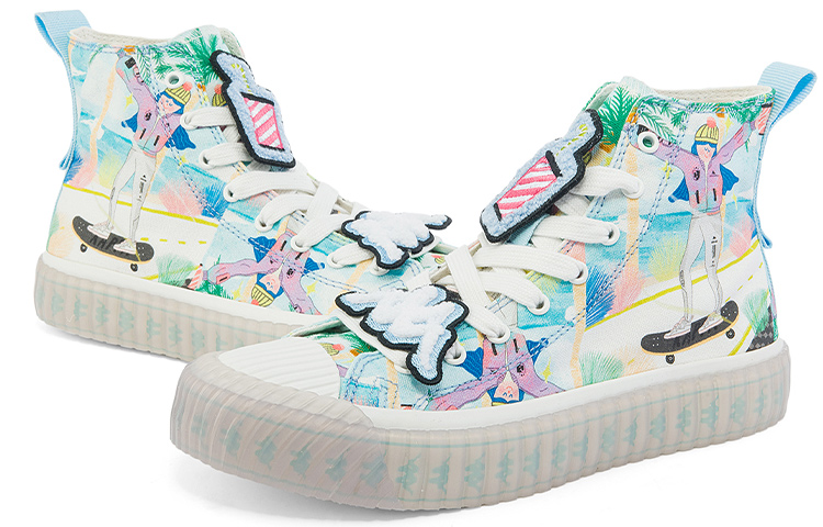 Shop 孫佳藝 x Kappa卡帕 插畫家聯名 休閒帆布鞋 男女款 藍色