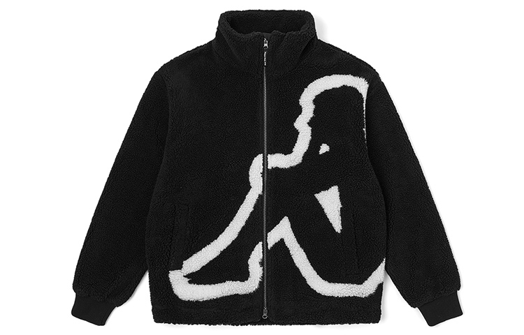 Kappa Teddy Fleece Jacket Unisex Logo Print Long Sleeve Casual K0CY2WK01
