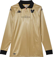 Kappa Venice 2022/23 Logo Print Polo Long-Sleeve Football Shirt Yellow Men 331G2HW Kappa Venice 2022/23 Logo Print Polo Long-Sleeve Football Shirt Yellow Men 331G2HW