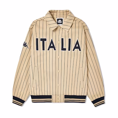 Kappa Vintage Knit Cardigan Stripe Collar Casual Long Sleeve Jacket K0E12WK03