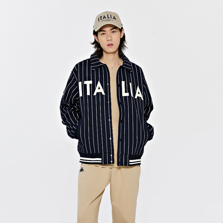 Kappa Vintage Knit Cardigan Stripe Collar Casual Long Sleeve Jacket K0E12WK03 圖 11