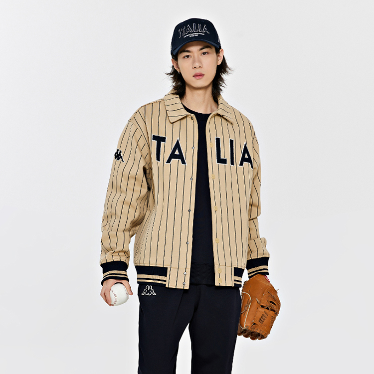 Kappa Vintage Knit Cardigan Stripe Collar Casual Long Sleeve Jacket K0E12WK03 圖 4