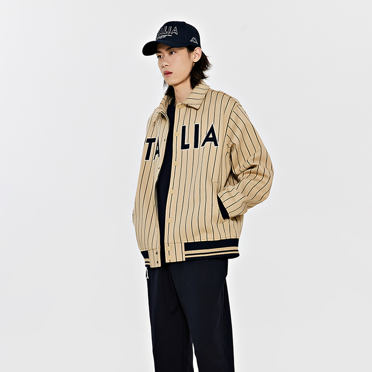 Kappa Vintage Knit Cardigan Stripe Collar Casual Long Sleeve Jacket K0E12WK03 圖 5