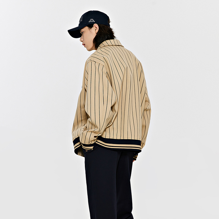 Kappa Vintage Knit Cardigan Stripe Collar Casual Long Sleeve Jacket K0E12WK03 圖 6