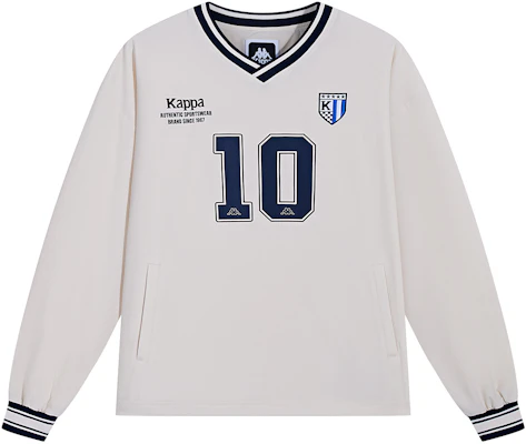 Kappa Vintage V-Neck Pullover Sweatshirt Unisex White Long Sleeve K0EY2XY01 Buy Kappa Vintage V-Neck Pullover Sweatshirt Unisex White Long Sleeve K0EY2XY01