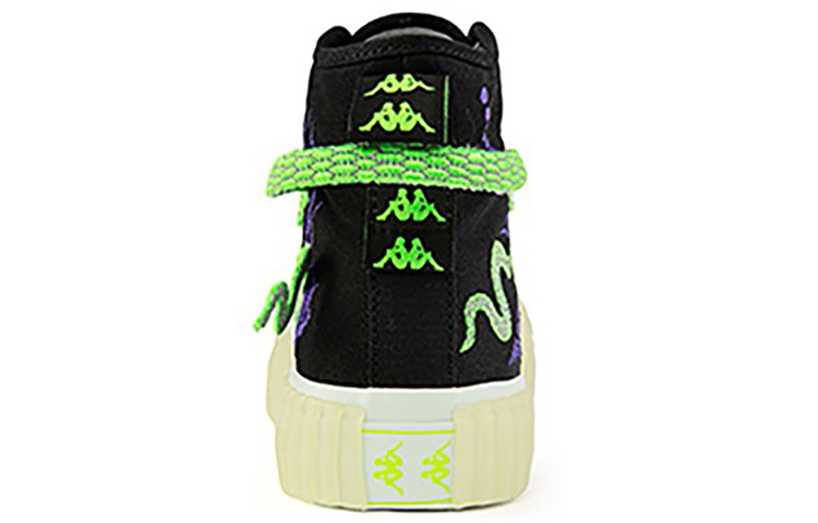 Shop Kappa 藝術家聯名 青白蛇串標帆布 高筒 板鞋 男女同款 黑