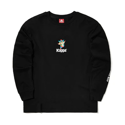 Kappa Crayon Shin-chan Collaboration Fun Printed Loose Sweatshirt Black Unisex K0AW2TC71G