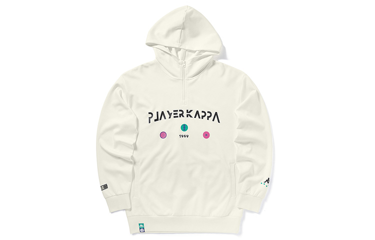 Kappa EDM Letter Print Half-Zip Hoodie Pullover Unisex K0AX2MT25D