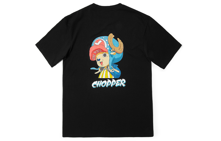 Kappa x One Piece Collab Logo Nautical Print Crewneck Loose T-Shirt Unisex Casual K0BX2TD05D