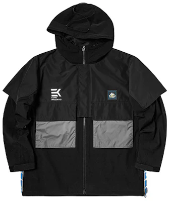 カッパ x 下野コラボ ブラック フード付き レイヤードジャケット K0B12FJ71X Buy カッパ x 下野コラボ ブラック フード付き レイヤードジャケット K0B12FJ71X