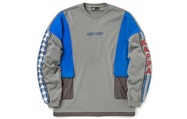 Kappa Shimono Collab Logo Print Patchwork Crewneck Pullover Sweatshirt Men K0B12WT71X
