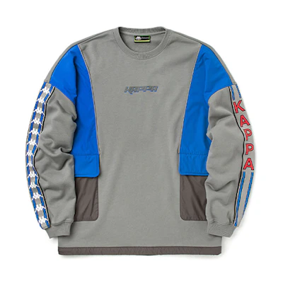 Kappa Shimono Collab Logo Print Patchwork Crewneck Pullover Sweatshirt Men K0B12WT71X