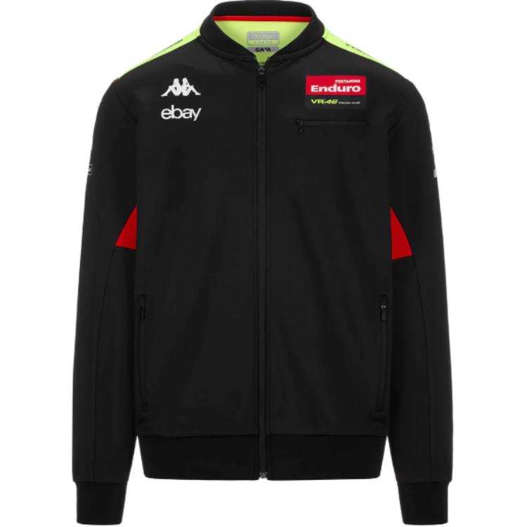 Kappa VR46 SS24 Black Full-Zip Jacket - Stylish & Comfortable 361U6DW-A00