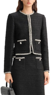 KARL LAGERFELD Black Colorblock Long-Sleeve Loose Jacket Coat. 236L1426 Lookbook KARL LAGERFELD Black Colorblock Long-Sleeve Loose Jacket Coat. 236L1426