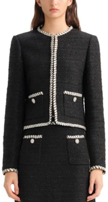KARL LAGERFELD Black Colorblock Long-Sleeve Loose Jacket Coat. 236L1426 Purchase KARL LAGERFELD Black Colorblock Long-Sleeve Loose Jacket Coat. 236L1426