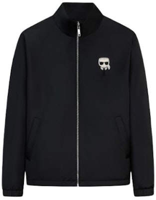 KARL LAGERFELD Black Cotton Jacket with Logo and Rhinestone Details. 1K1B70109544 Order KARL LAGERFELD Black Cotton Jacket with Logo and Rhinestone Details. 1K1B70109544