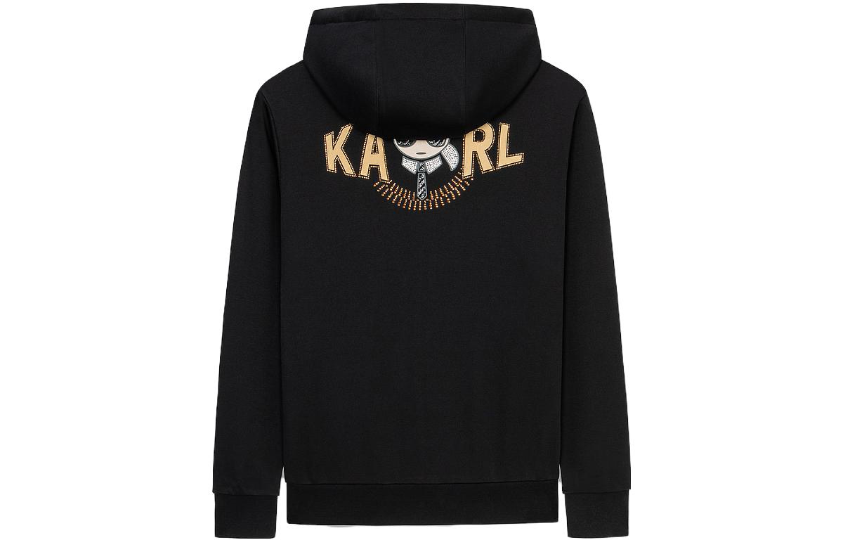Lookbook KARL LAGERFELD 黑色連帽衫 帶有標誌圖案珠飾設計 1K1B50607025