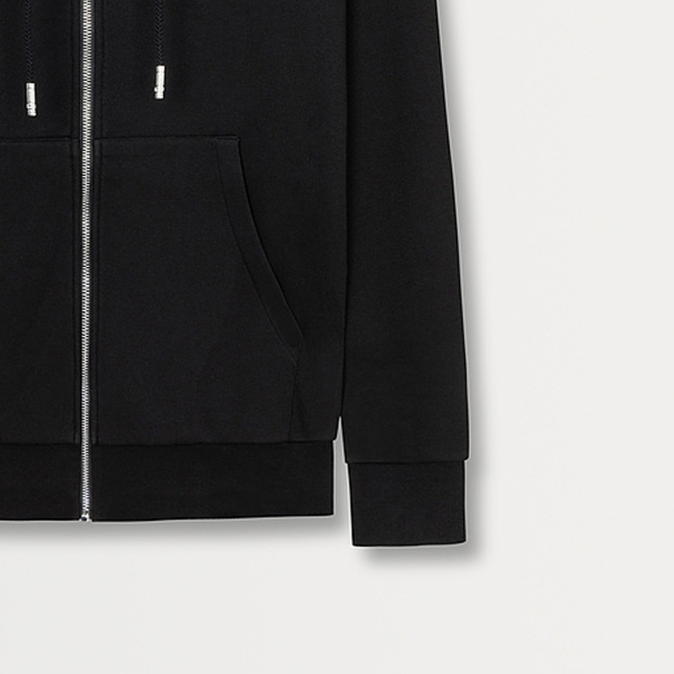 Shop KARL LAGERFELD 黑色連帽衫 帶有標誌圖案珠飾設計 1K1B50607025