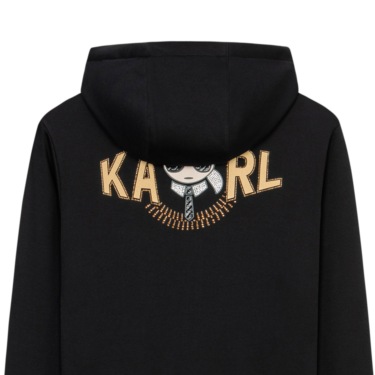 Purchase KARL LAGERFELD 黑色連帽衫 帶有標誌圖案珠飾設計 1K1B50607025