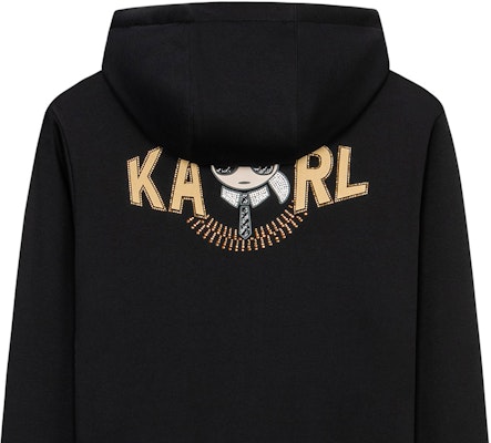 KARL LAGERFELD 黑色連帽衫 帶有標誌圖案珠飾設計 1K1B50607025 Purchase KARL LAGERFELD 黑色連帽衫 帶有標誌圖案珠飾設計 1K1B50607025