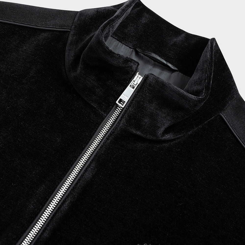 Shop KARL LAGERFELD  Black Letter Print Zip-Up Jacket 1K1C50101155