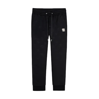 KARL LAGERFELD Black Logo Beaded Jogger Pants Relaxed Fit. 1K1B50402538