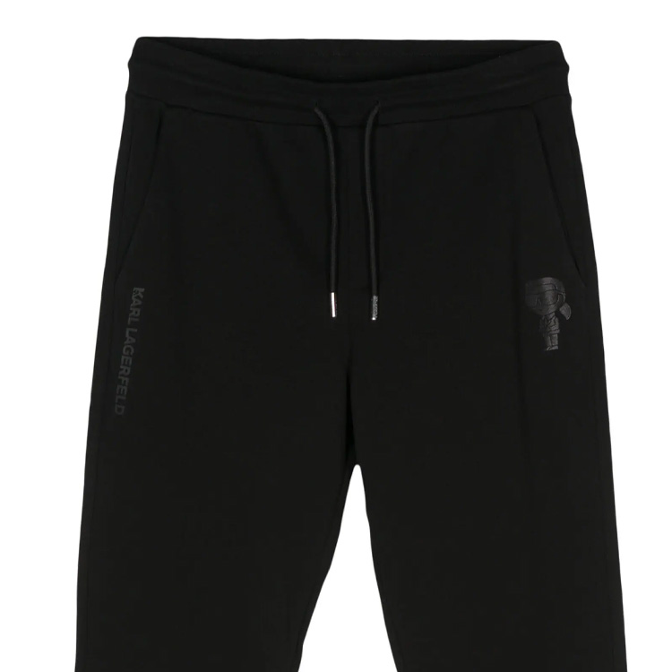Shop KARL LAGERFELD  Black Logo Drawstring Jogger Sweatpants 705402541900