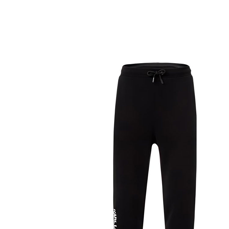 Shop KARL LAGERFELD  Black Logo Print Knit Track Pants 705037521900990