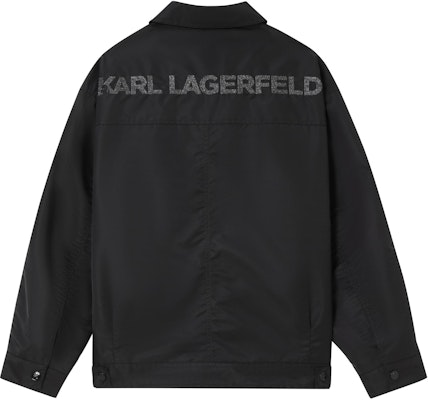 Karl Lagerfeld Black Logo Print Long-Sleeve Jacket Coat 1K1D50101856 Lookbook Karl Lagerfeld Black Logo Print Long-Sleeve Jacket Coat 1K1D50101856