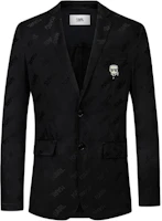 KARL LAGERFELD Black Logo Printed Business Long Sleeve Blazer Jacket. 1K1D10104053 KARL LAGERFELD Black Logo Printed Business Long Sleeve Blazer Jacket. 1K1D10104053