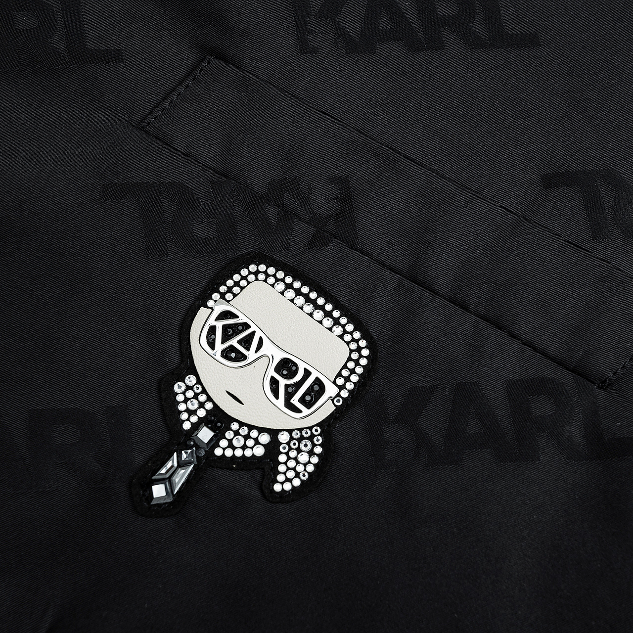 Shop 卡尔拉格斐 黑色标志印花商务长袖西装外套 1K1D10104053