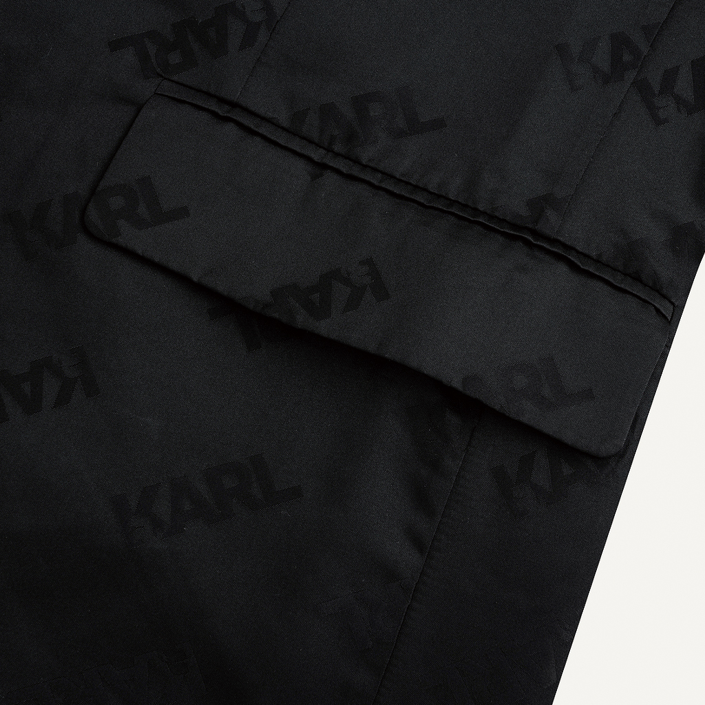 Details for 卡尔拉格斐 黑色标志印花商务长袖西装外套 1K1D10104053