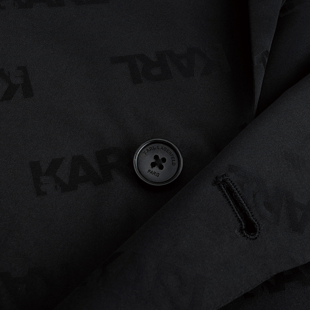 Sizing 卡尔拉格斐 黑色标志印花商务长袖西装外套 1K1D10104053