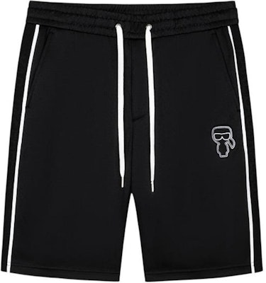 KARL LAGERFELD Black Logo Striped Mid-Rise Casual Shorts. 241N1025 Buy KARL LAGERFELD Black Logo Striped Mid-Rise Casual Shorts. 241N1025
