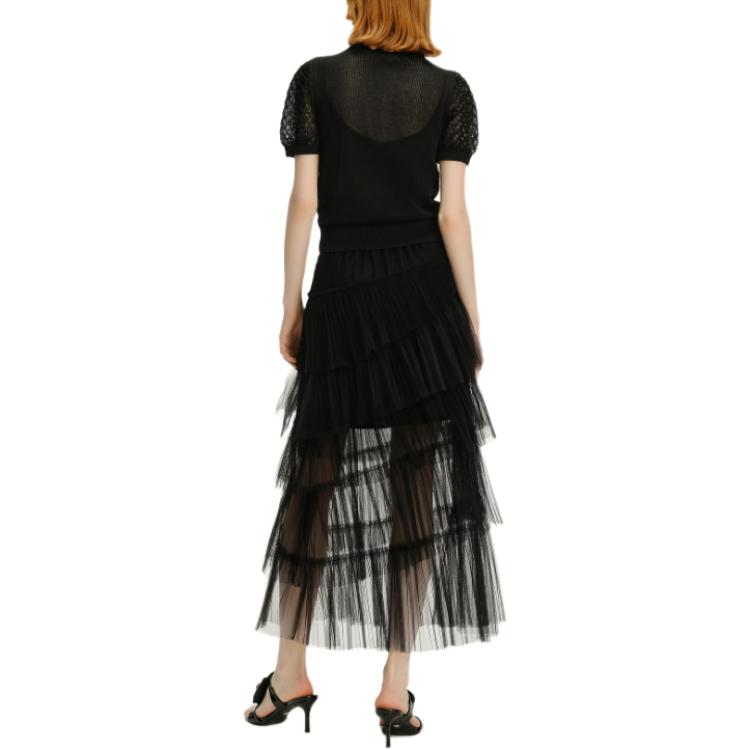 Shop KARL LAGERFELD  Black Short Sleeve Knit Shirt Casual Luxury Style 241L2047