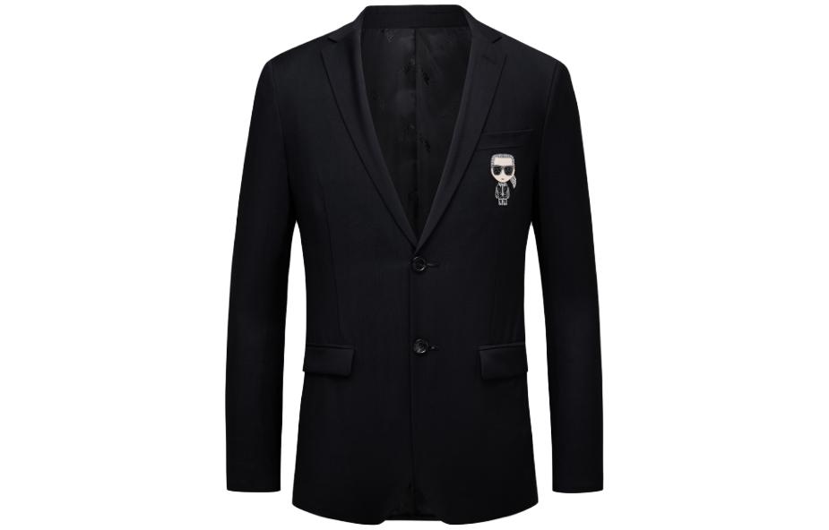 Karl Lagerfeld  Black Single-Breasted Blazer SS23 Casual Business Jacket 1K1B10305395