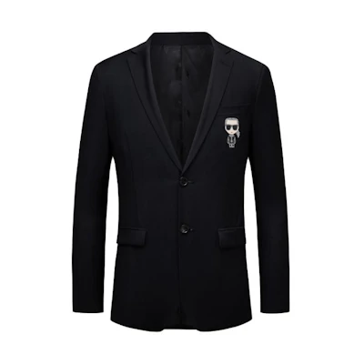 Karl Lagerfeld Black Single-Breasted Blazer SS23 Casual Business Jacket 1K1B10305395