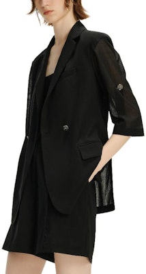 カール・ラガーフェルド ブラック シングルボタン スリムフィット 7分袖 エレガントジャケット 241L1438 Cheap カール・ラガーフェルド ブラック シングルボタン スリムフィット 7分袖 エレガントジャケット 241L1438