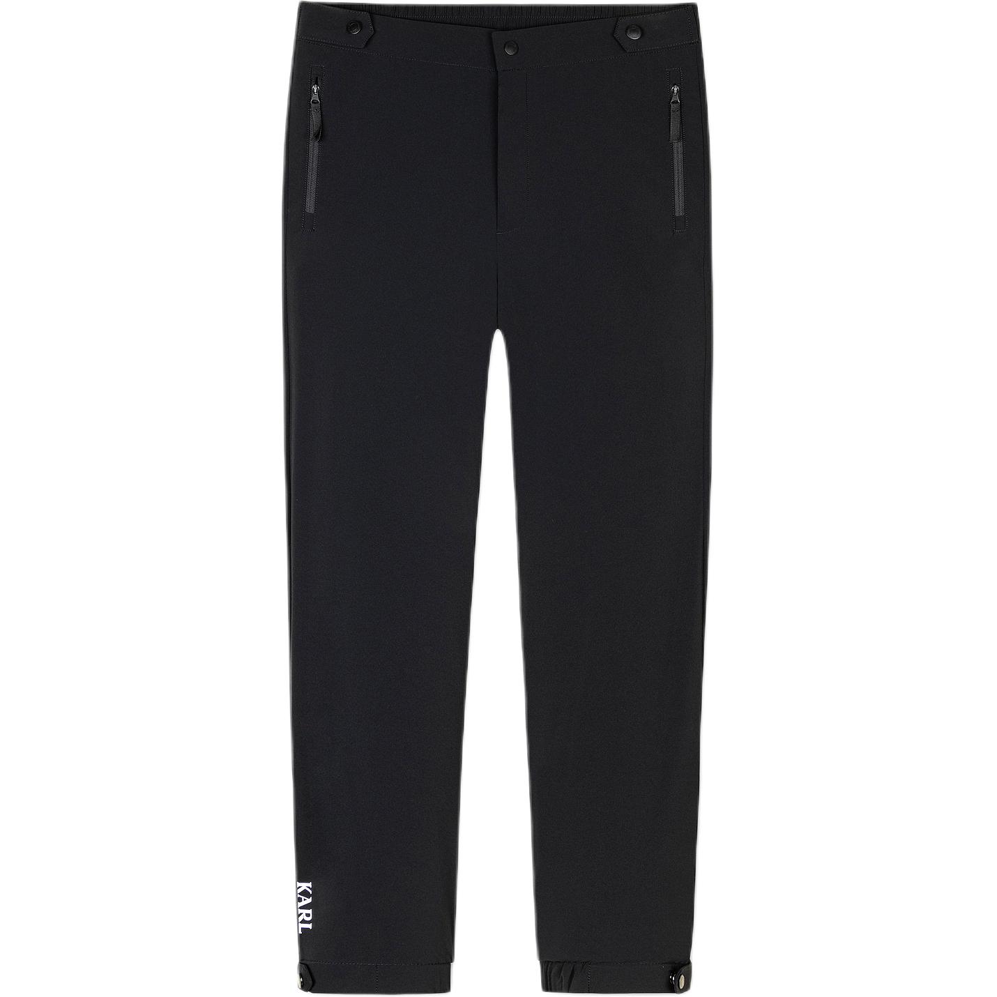 Order KARL LAGERFELD  Black Slim Jogger Pants with Logo Print for Outdoors & Parties 241N1014
