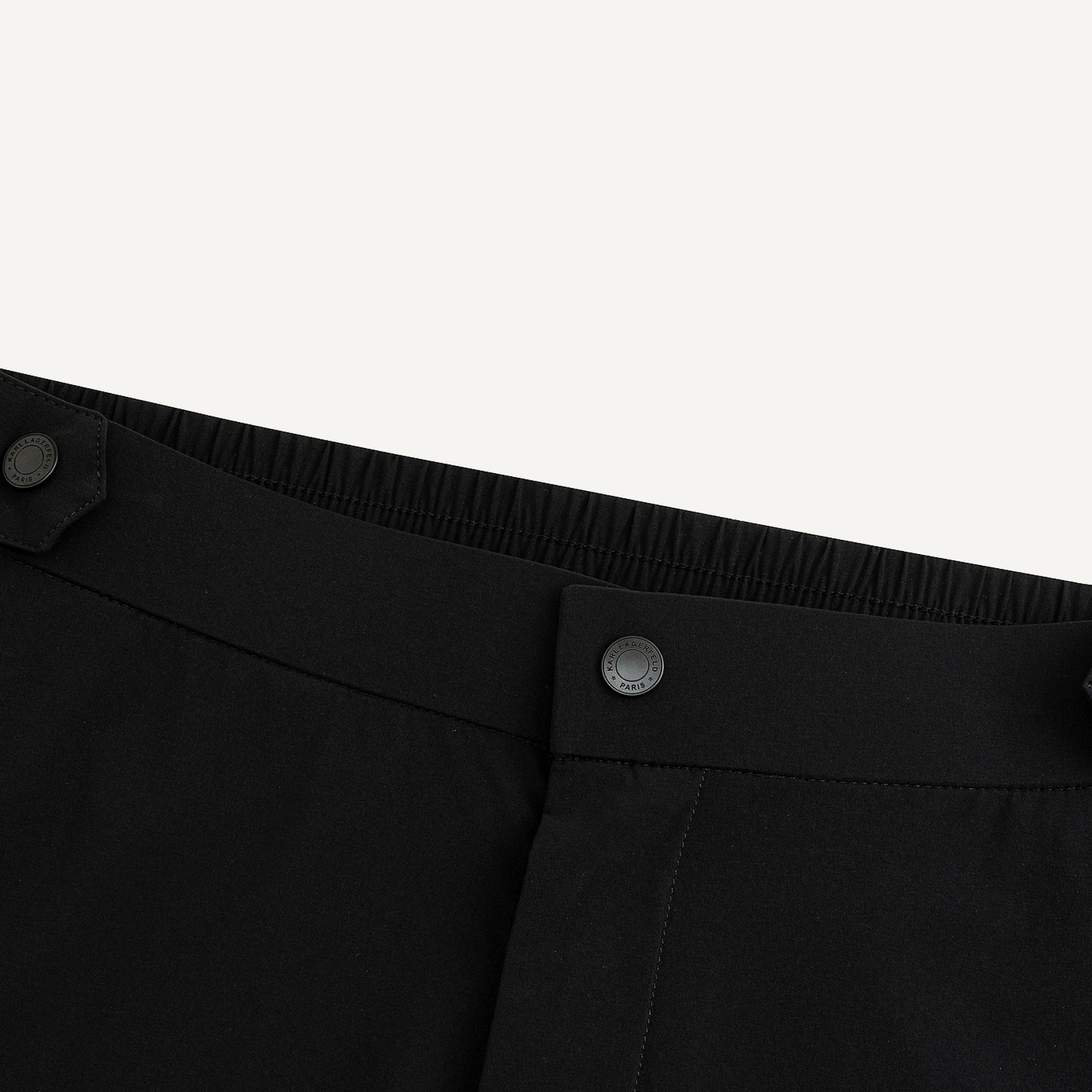 Shop KARL LAGERFELD  Black Slim Jogger Pants with Logo Print for Outdoors & Parties 241N1014