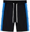 Buy KARL LAGERFELD Black Urban Social Straight-Leg Casual Shorts with Side Stripes 241N1026