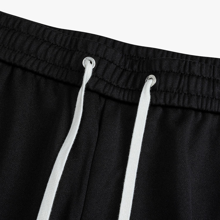 Shop KARL LAGERFELD  Black Urban Social Straight-Leg Casual Shorts with Side Stripes 241N1026